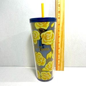 Starbucks Yellow Rose of Texas Plastic Venti 24oz Tumbler - NWT
